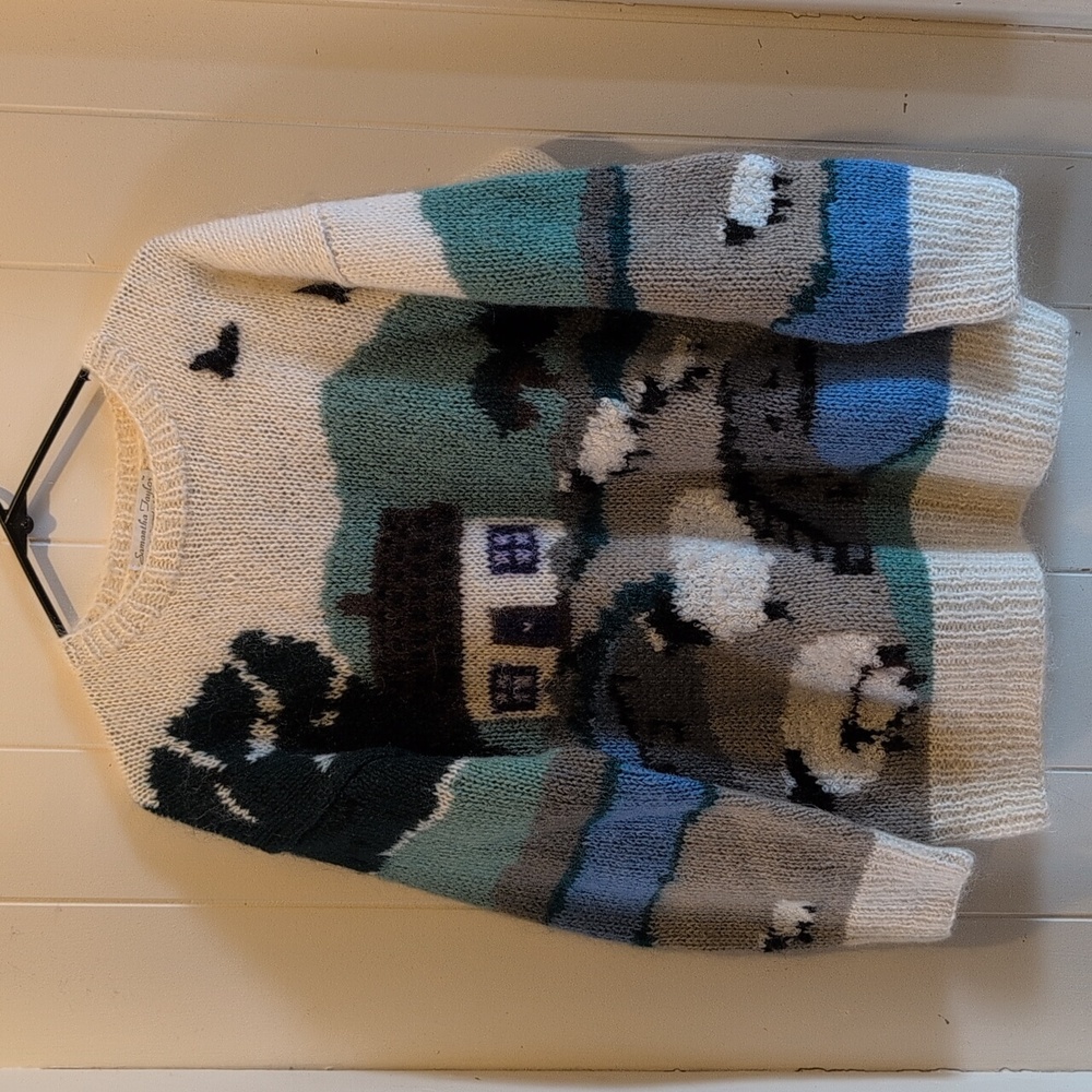 Samantha Taylor Vintage Sheep Mohair Wool Sweater Sz. M